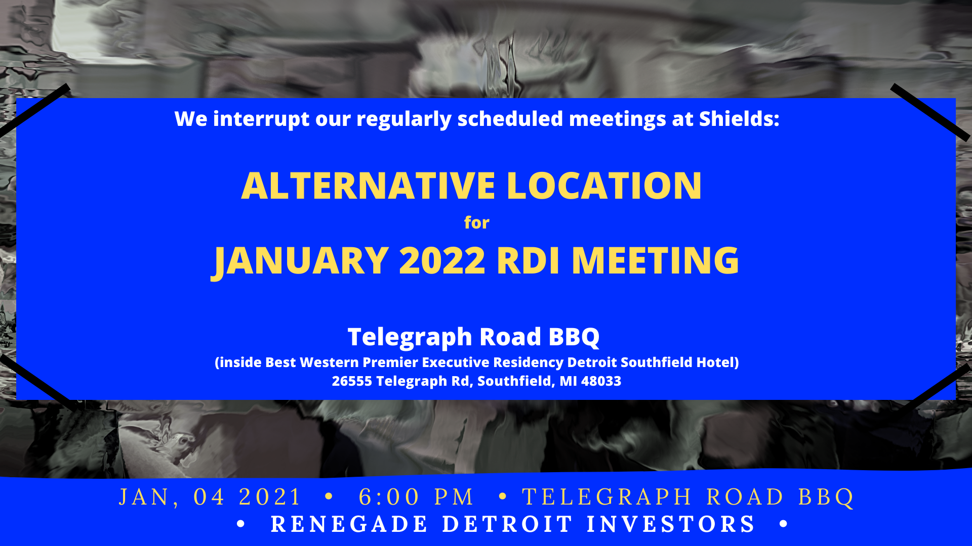 Jan 2022 RDI Meeting - Alternative Location